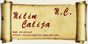Milin Čalija vizit kartica